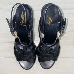 Yves Saint Laurent | Shoes | Saint Laurent Leather Platform Sandals ...
